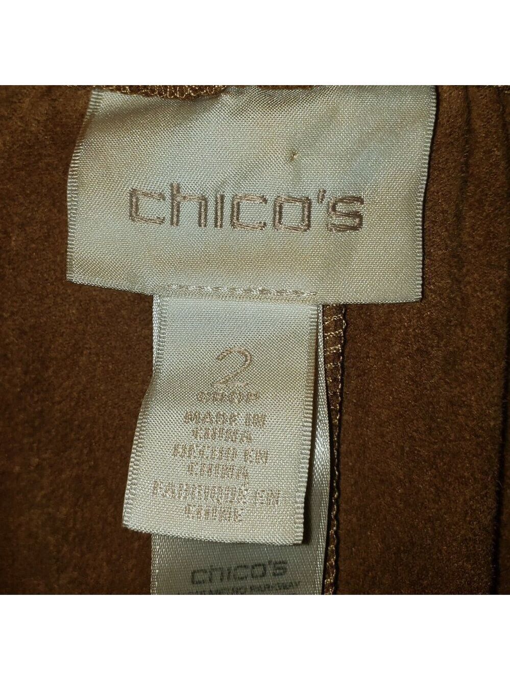 Chico's Brown Suede Wide Leg Cropped Pants Size 2 - Picture 4 of 4